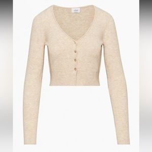 Wilfred cream Knit Long Sleeve Cropped Cardigan Size XS